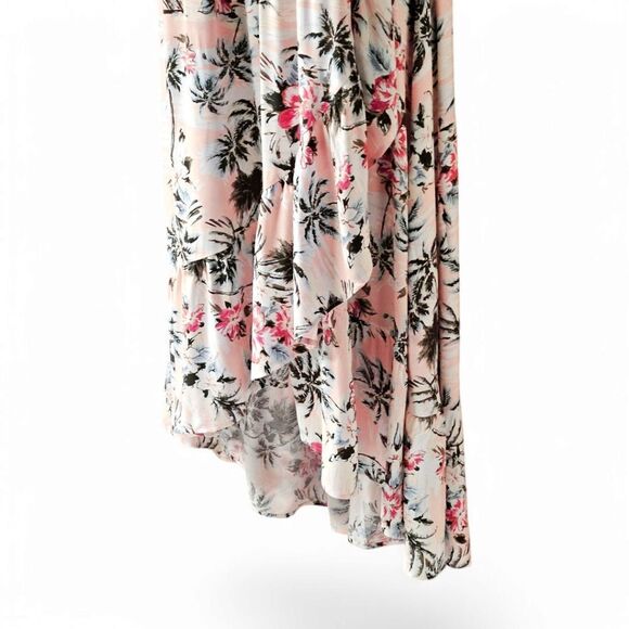 TORRIDβ Black Floral Tropical Print Challis Hi-Lo Off Shoulder Maxi Dress 3X - Picture 9 of 16